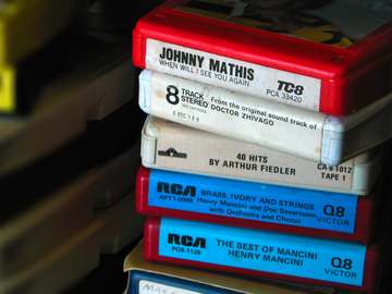 8-Track Cartridges at a flea market