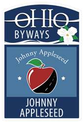 Sign M8-H4w “Ohio Byway – Johnny Appleseed Historic Byway” from the Sign Designs &amp; Markings Manual (SDMM) for use wi
