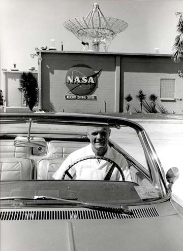 Astronaut John Glenn at the Mercury Control Center