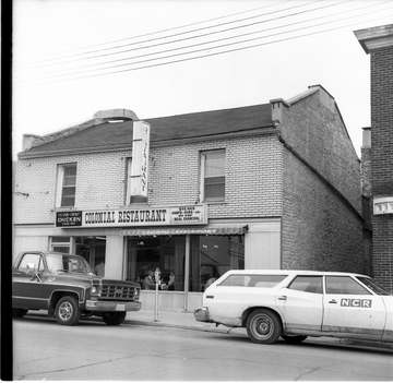 The Colonial Restaurant at 145 Front Street, Belleville, Ontario. One of a series of negatives of older buildings in Bel