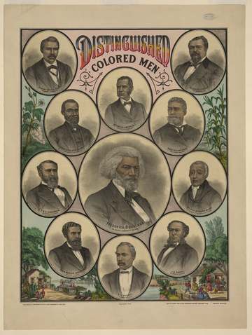 Title: Distinguished colored men Abstract: Print shows head-and-shoulders portraits of Frederick Douglass, Robert Brown