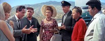 It's a Mad, Mad, Mad, Mad World. L-R: Edie Adams, Sid Caesar, Jonathan Winters, Ethel Merman, Milton Berle, Mickey Roone