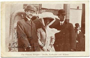 Vintage Post Card of Orville, Wilbur, and Katherine Wright