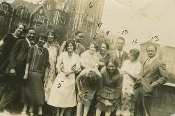 Guests at a 1925 breakfast party for Langston Hughes, hosted by Regina Andrews (then Anderson) and Ethel Nance (then Ray