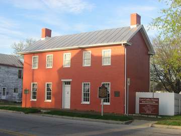 Front and southern side of the Levi Coffin House, located at 115 N. Main Street (U.S. Route 127) in Fountain City, India