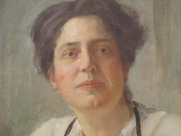Billy Hathorn took photo with Canon camera of detail of portrait of Lillian Wald at National Portrait Gallery. 7/29/2011