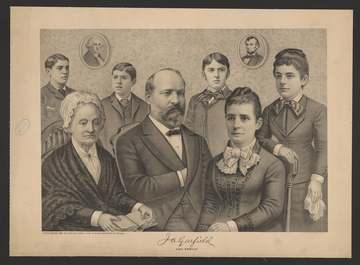 Title: J.A. Garfield and family Abstract/medium: 1 print : lithograph ; 51.5 x 70.8 cm (sheet)