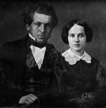 Cleaned up photo of James A. Garfield and Lucretia Rudolph was taken around the time of their engagement. (Western Reser