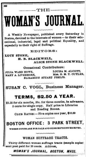 Ad for Womens Journal, published in Park St., Boston