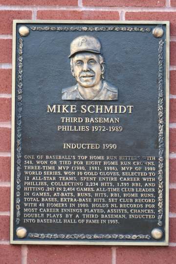 Mike Schmidt's plaque on the Philadelphia Baseball Wall of Fame