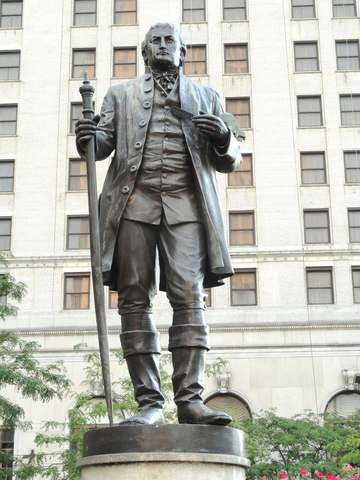 Gen. Moses Cleaveland by James G. C. Hamilton, Public Square, Cleveland, Ohio, USA. Dedicated in 1888. This artwork is i