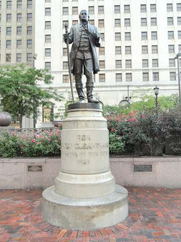 Gen. Moses Cleaveland by James G. C. Hamilton, Public Square, Cleveland, Ohio, USA. Dedicated in 1888. This artwork is i