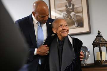 Governor Moore and First Lady Dawn Moore Celebrate the Renaming of The Banneker-Douglass-Tubman Museum by Pat Siebert at