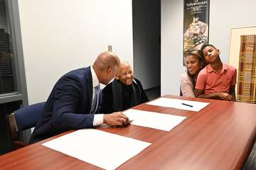 Governor Moore and First Lady Dawn Moore Celebrate the Renaming of The Banneker-Douglass-Tubman Museum by Pat Siebert at