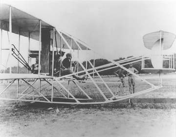 Frank Lahm and Orville Wright qualifying in the US Army's first aircraft, Fort Myer, Virginia July 27, 1909 from [1]