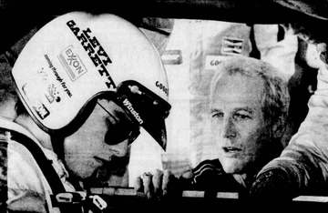 AP Laserphoto of Tom Cruise and Paul Newman testing a NASCAR Busch Grand National Series car for Hendrick Motorsports at
