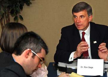 COLORADO SPRINGS, Colo. – Air Force Undersecretary Dr. Ronald Sega met with reporters at the National Space Symposium me