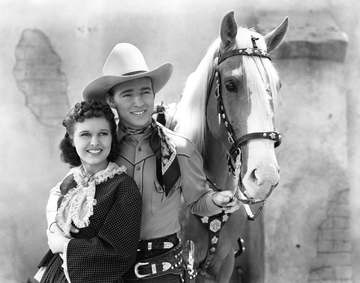 Lynne Roberts and Roy Rogers in Billy the Kid Returns (1938) - publicity still