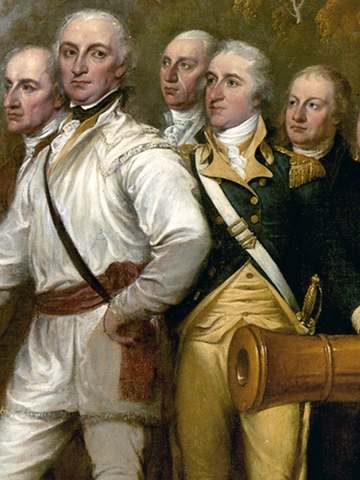 This is a cropped portion of w:John Trumbull’s portrait of the w:Surrender of General Burgoyne at Saratoga, which depict