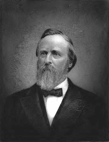 Steel portrait engraving of Rutherford B. Hayes.