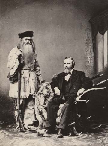 Governor of Ohio and Presidential Candidate Rutherford B. Hayes and "mountain man" Seth Kinman on September 18, 1876 whe