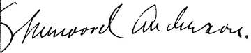 Signature of Sherwood Anderson