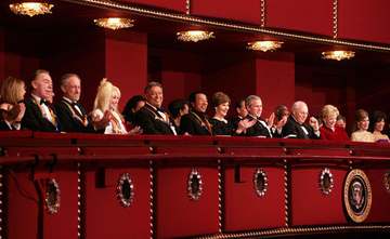 President George W. Bush and Laura Bush attend the Kennedy Center Honors Gala at the John F. Kennedy Center for the Perf