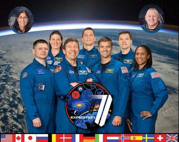 iss071-s-002 (Oct. 4, 2023) --- The official Expedition 71 crew portrait with (bottom row from left) Roscosmos cosmonaut
