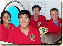 The NASA members of the crew of the NASA-NOAA NEEMO 2 undersea exploration mission, which was conducted aboard the Aquar