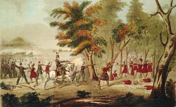 Battle of the Thames and the death of Tecumseh, by the Kentucky mounted volunteers led by Colonel Richard M. Johnson, 5t