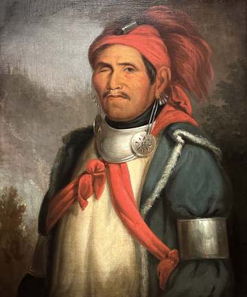 Portrait of Tenskwatawa by Charles Bird King, on display in the National Portrait Gallery, Washington, D.C.