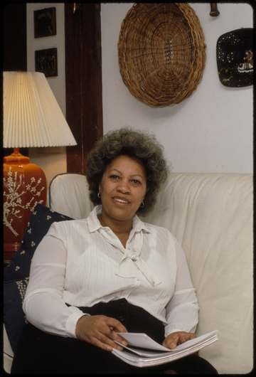 Title: Toni Morrison [author, at her upstate New York home] Creator(s): Gotfryd, Bernard, photographer Date Created/Publ
