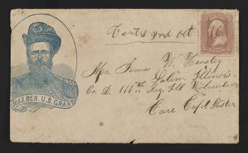 Title: Civil War envelope showing portrait of Maj. Gen. U.S. Grant Abstract/medium: 1 print on envelope.