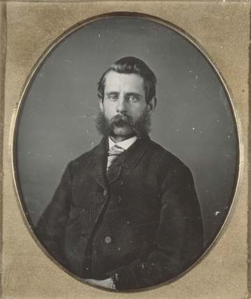 Portrait of Colonel James H. Blood, friend and common law husband of Victoria Woodhull, an American Suffragist who ran f