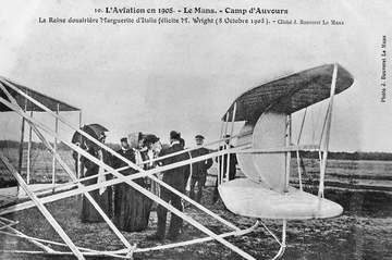 Margarethe von Italien und Wilbur Wright in Le Mans