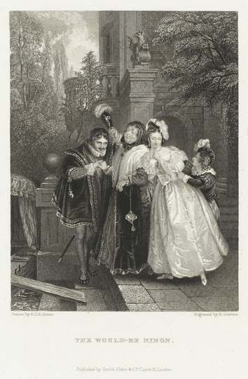 'The Would-be Ninon' The print relates to a story of the same name published in the literary album 'Friendship's Offerin