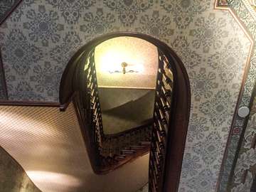 Staircase and ceiling decorated with elaborate wallpaper First Ladies National Historic Site Keywords: First Ladies Nati