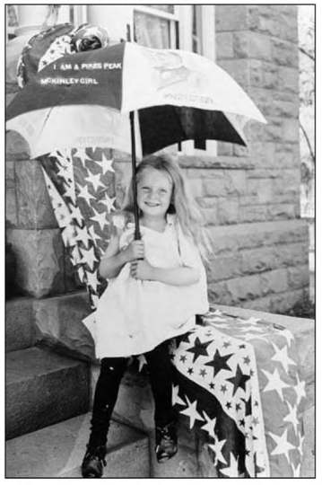 Berthe Arnold - age 4 - from Colorado Springs - during campaign for William McKinley for president - Protection umbrella