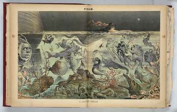 Title: A lenten dream Abstract: Illustration shows a mermaid labeled "Presidency" swimming in water with a clear view of