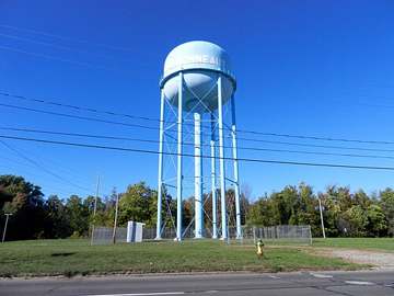 The water tower in Conneaut, Ohio