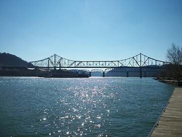 The Ohio River at Bellaire, source of the town's bank-infiltration well field