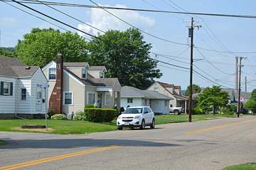Main Street at the Hopple Street intersection in Powhatan Point, Ohio, whose system draws on local groundwater wells