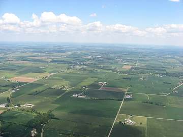 Aerial view of the village of North Hampton and surrounding Pike Township, Clark County, Ohio