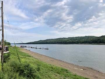 The Ohio River seen from Front Street in New Richmond, Ohio