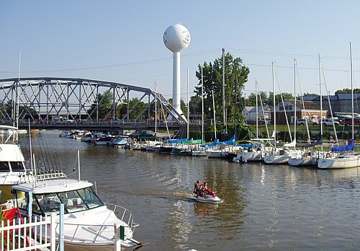 Marina on the Vermilion River in Vermilion, Ohio, about a quarter mile from Lake Erie