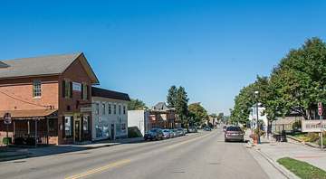 Street scene in Lithopolis, Ohio, a Fairfield County village served by three groundwater wells