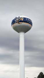 The Cedarville University water tower, an iconic campus landmark