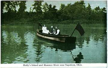 Historic postcard of the Maumee River near Napoleon, Ohio, the city's water source
