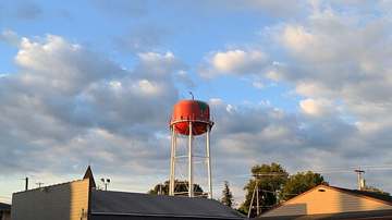 The water tower in Jackson, Ohio, home of Jackson Co. Water Company's service area