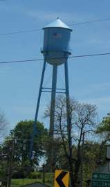 Water tower in Smithfield, Jefferson County, Ohio, served by the Dillonvale water system